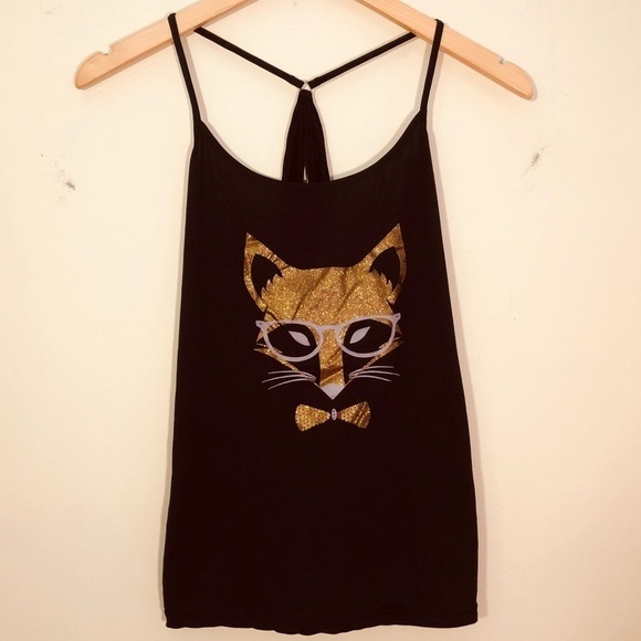 3/$25 🍄 Daisy Fuentes Shimmery Gold Fox Tank Size Large - Picture 5 of 5